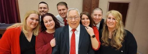 Family at funeral