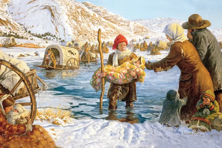 Pioneers Crossing The Sweetwater River