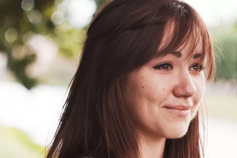 Thankful Woman Cries