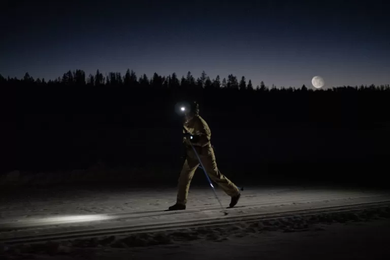 Skiing at Night